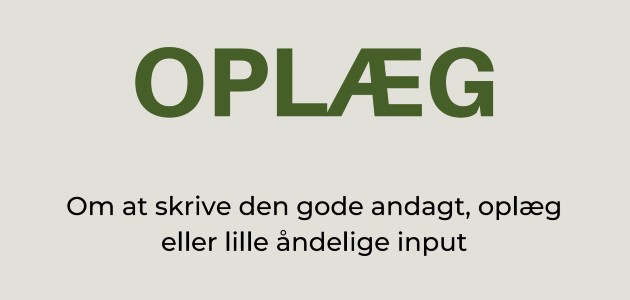 OPLÆG – en guide til at lave andagt